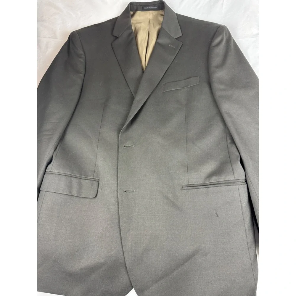 Lauren Ralph‎ Lauren Mens 46R Wool Suit Jacket Blazer Charcoal Gray